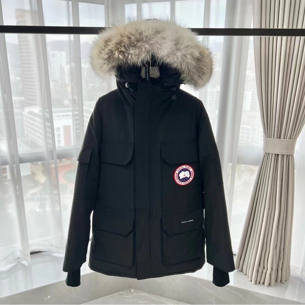 Canada Goose Black Puffer Jacket with Fur Hood